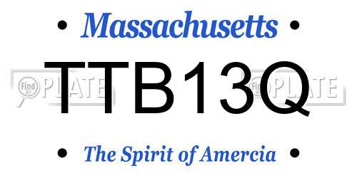TTB13Q Massachusetts License Plate