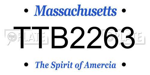 TTB2263 Massachusetts License Plate