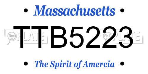 TTB5223 Massachusetts License Plate