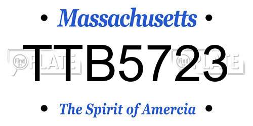 TTB5723 Massachusetts License Plate