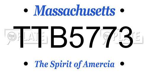 TTB5773 Massachusetts License Plate