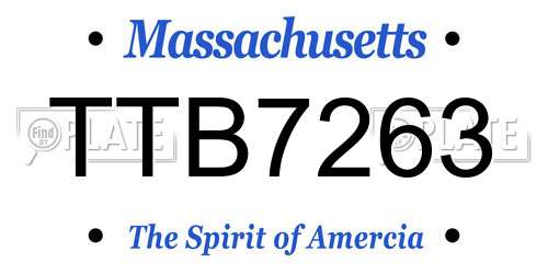 TTB7263 Massachusetts License Plate