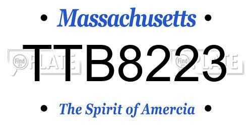 TTB8223 Massachusetts License Plate