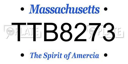 TTB8273 Massachusetts License Plate