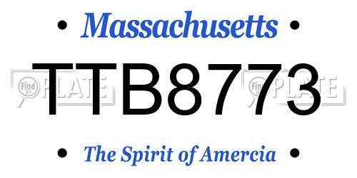 TTB8773 Massachusetts License Plate