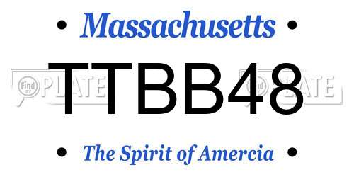 TTBB48 Massachusetts License Plate