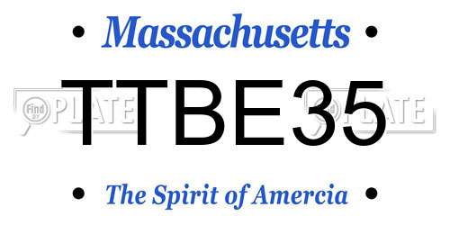 TTBE35 Massachusetts License Plate