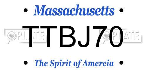 TTBJ70 Massachusetts License Plate
