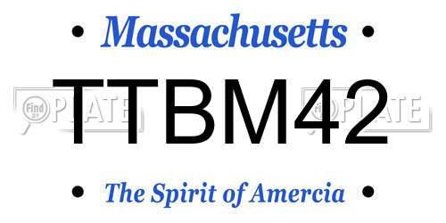 TTBM42 Massachusetts License Plate