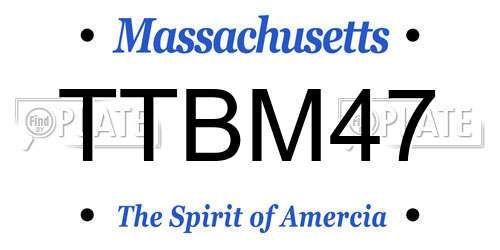 TTBM47 Massachusetts License Plate