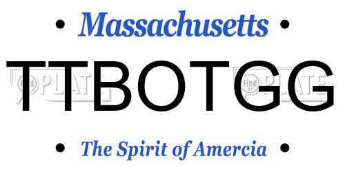 TTBOTGG Massachusetts License Plate