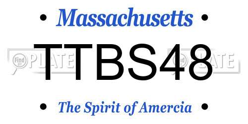 TTBS48 Massachusetts License Plate