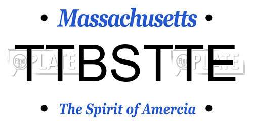 TTBSTTE Massachusetts License Plate