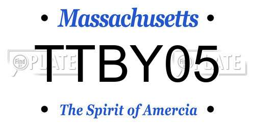 TTBY05 Massachusetts License Plate