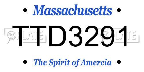 TTD3291 Massachusetts License Plate