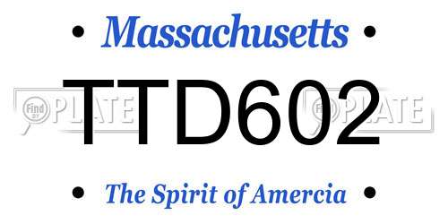 TTD602 Massachusetts License Plate