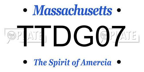 TTDG07 Massachusetts License Plate