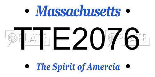 TTE2076 Massachusetts License Plate