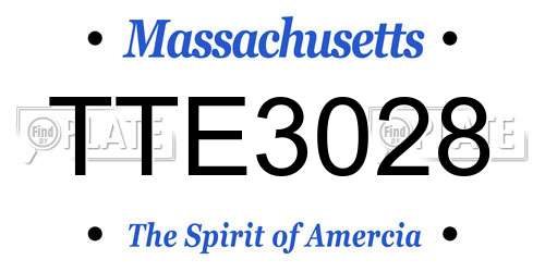 TTE3028 Massachusetts License Plate