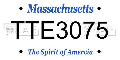 TTE3075 Massachusetts License Plate