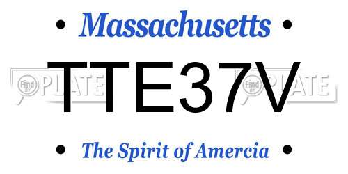 TTE37V Massachusetts License Plate