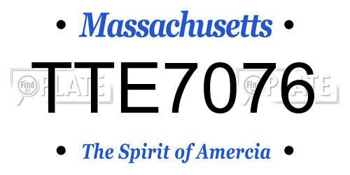 TTE7076 Massachusetts License Plate