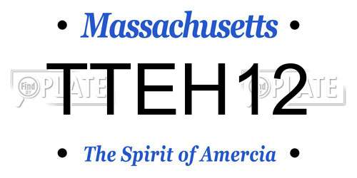 TTEH12 Massachusetts License Plate