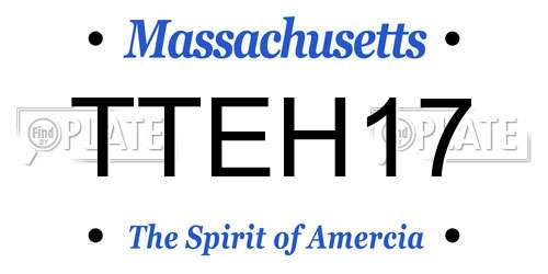 TTEH17 Massachusetts License Plate