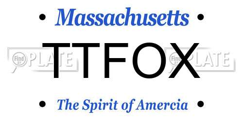 TTFOX Massachusetts License Plate