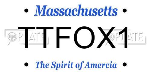 TTFOX1 Massachusetts License Plate