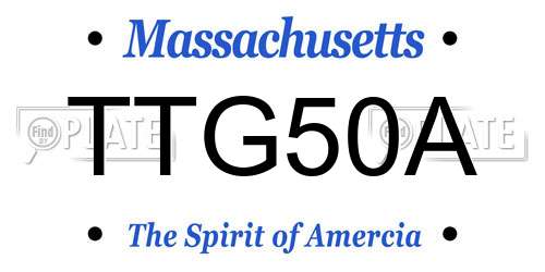 TTG50A Massachusetts License Plate