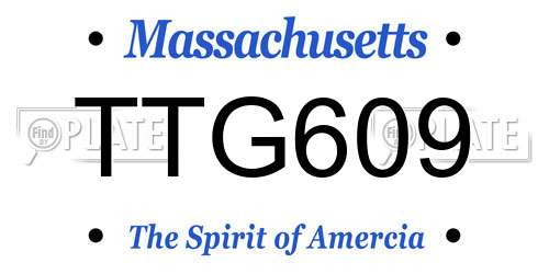TTG609 Massachusetts License Plate