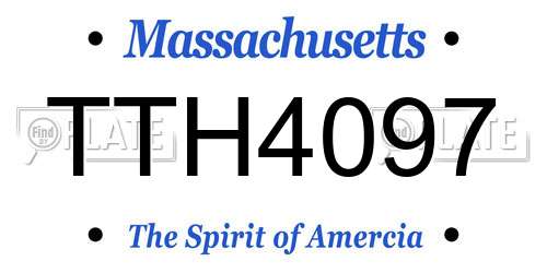 TTH4097 Massachusetts License Plate