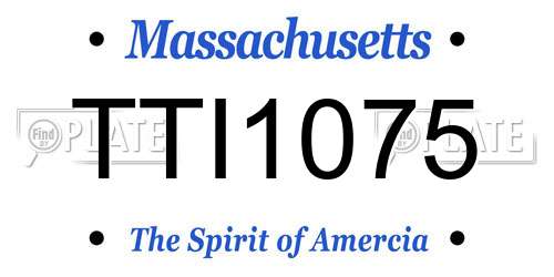 TTI1075 Massachusetts License Plate