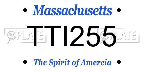 TTI255 Massachusetts License Plate