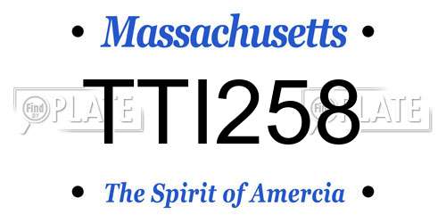 TTI258 Massachusetts License Plate