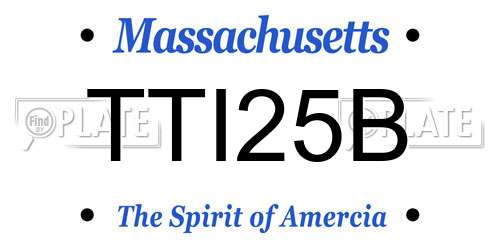 TTI25B Massachusetts License Plate