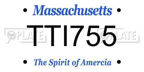 TTI755 Massachusetts License Plate
