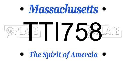 TTI758 Massachusetts License Plate