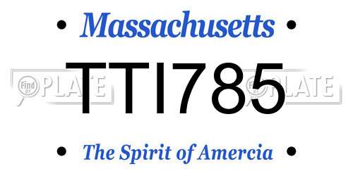 TTI785 Massachusetts License Plate