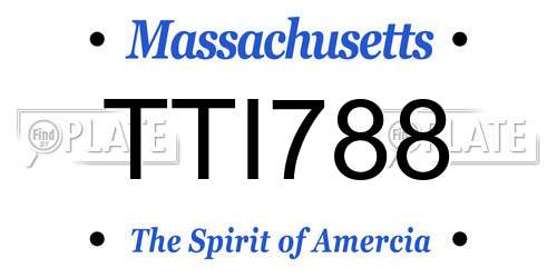 TTI788 Massachusetts License Plate