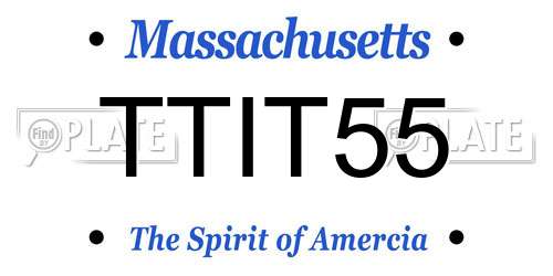 TTIT55 Massachusetts License Plate