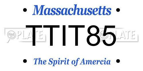 TTIT85 Massachusetts License Plate