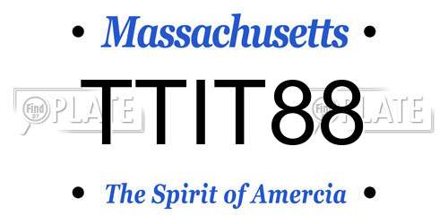 TTIT88 Massachusetts License Plate
