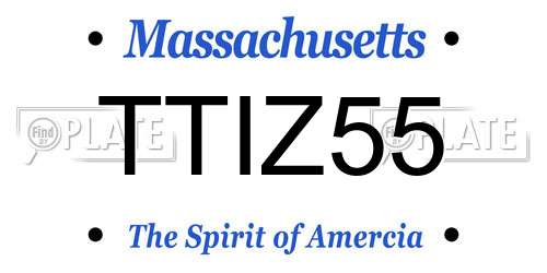 TTIZ55 Massachusetts License Plate