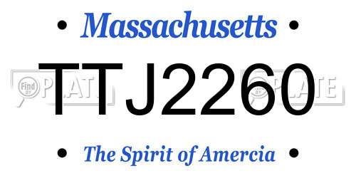 TTJ2260 Massachusetts License Plate