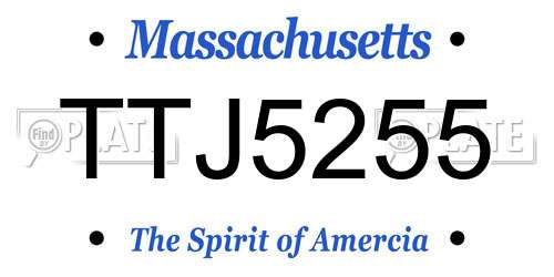 TTJ5255 Massachusetts License Plate