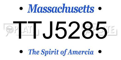 TTJ5285 Massachusetts License Plate