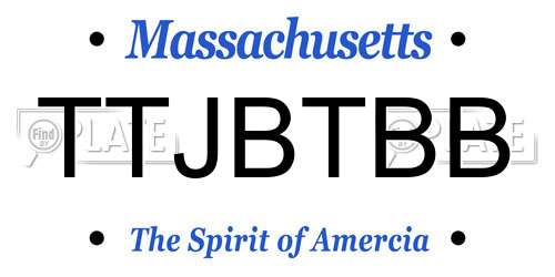 TTJBTBB Massachusetts License Plate