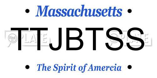 TTJBTSS Massachusetts License Plate